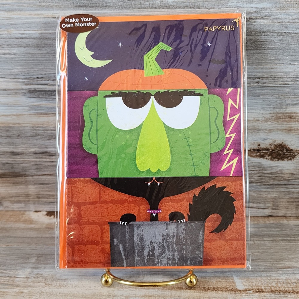 Papyrus Halloween Card Make Your Own Monster Flipbook Interactive Greeting New